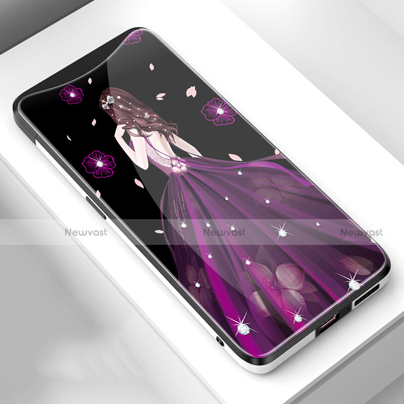Silicone Frame Dress Party Girl Mirror Case Cover for Oppo Find X Super Flash Edition