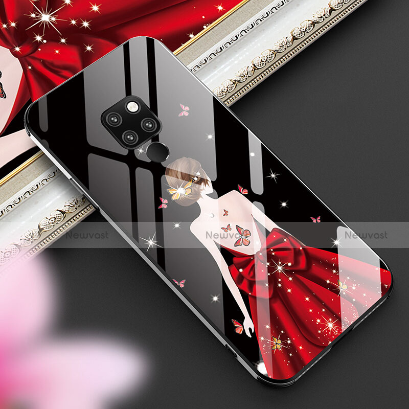 Silicone Frame Dress Party Girl Mirror Case Cover K01 for Huawei Mate 20 Black