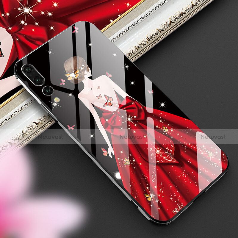 Silicone Frame Dress Party Girl Mirror Case Cover K02 for Huawei P20 Pro