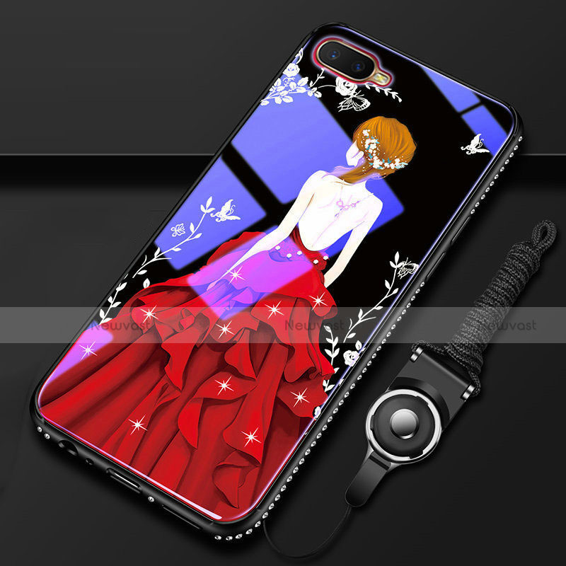 Silicone Frame Dress Party Girl Mirror Case Cover M01 for Oppo RX17 Neo