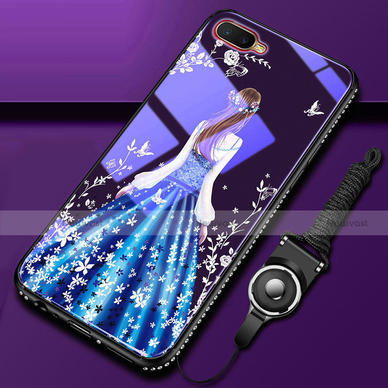 Silicone Frame Dress Party Girl Mirror Case Cover M01 for Oppo RX17 Neo