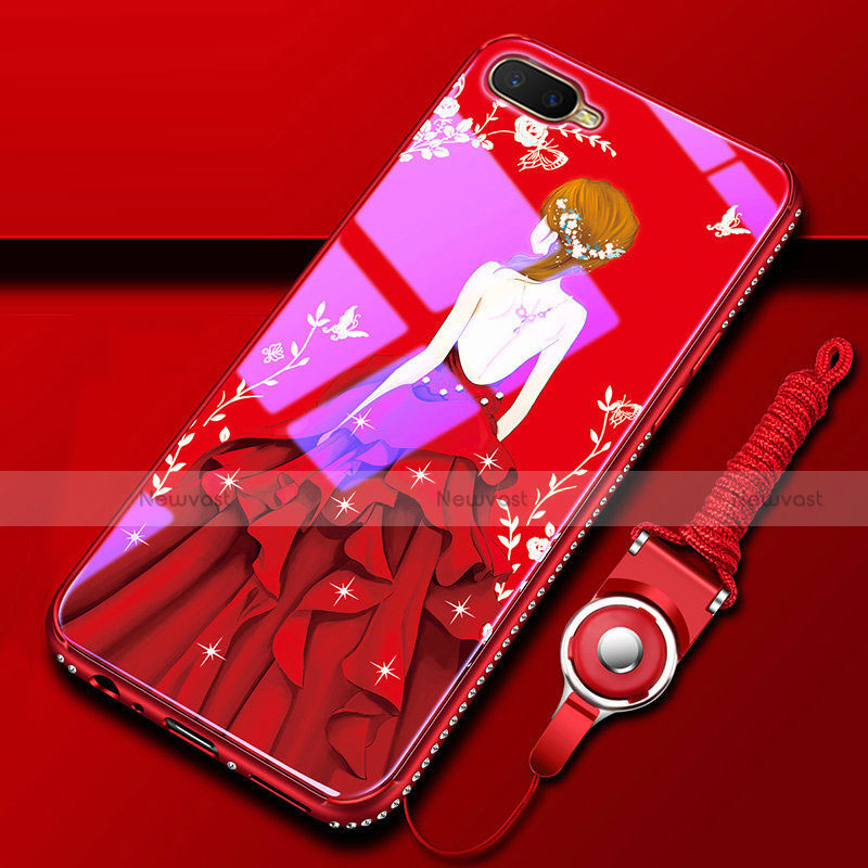 Silicone Frame Dress Party Girl Mirror Case Cover M01 for Oppo RX17 Neo