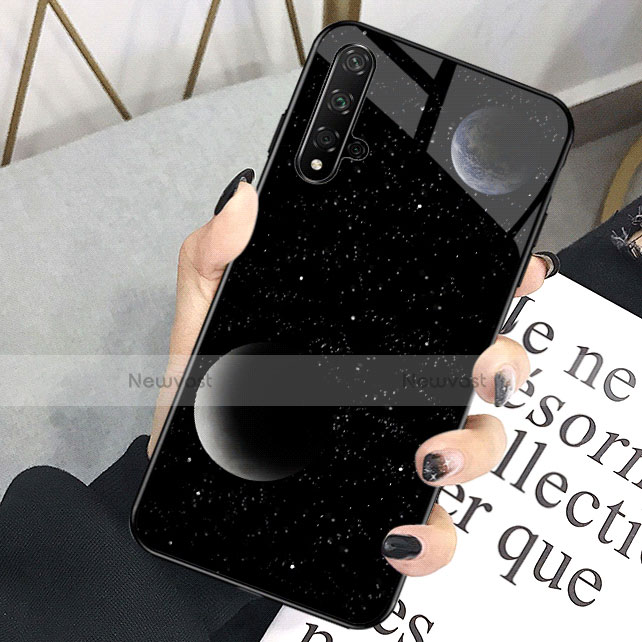 Silicone Frame Fashionable Pattern Mirror Case Cover D01 for Huawei Honor 20S Black