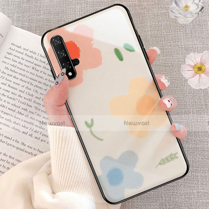 Silicone Frame Fashionable Pattern Mirror Case Cover D01 for Huawei Honor 20S Pink