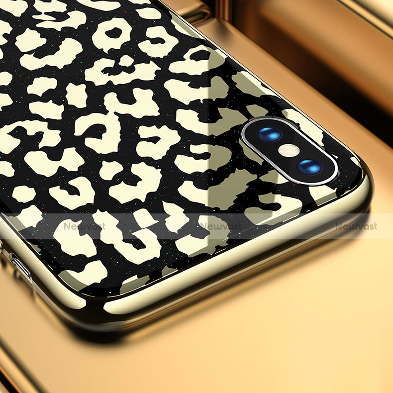 Silicone Frame Fashionable Pattern Mirror Case Cover for Apple iPhone Xs
