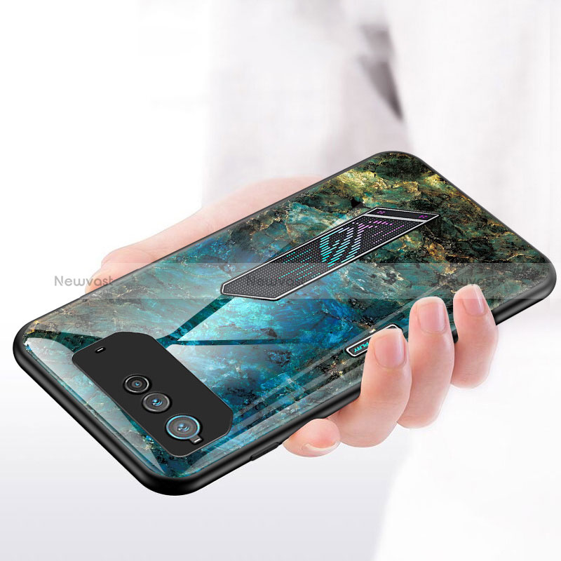 Silicone Frame Fashionable Pattern Mirror Case Cover for Asus ROG Phone 6