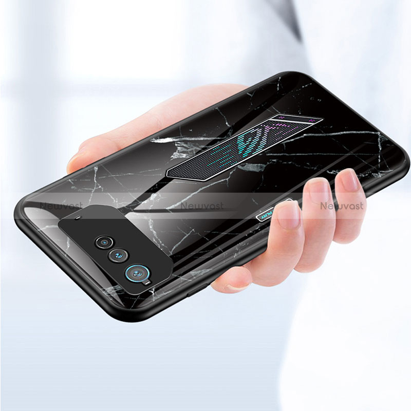 Silicone Frame Fashionable Pattern Mirror Case Cover for Asus ROG Phone 6