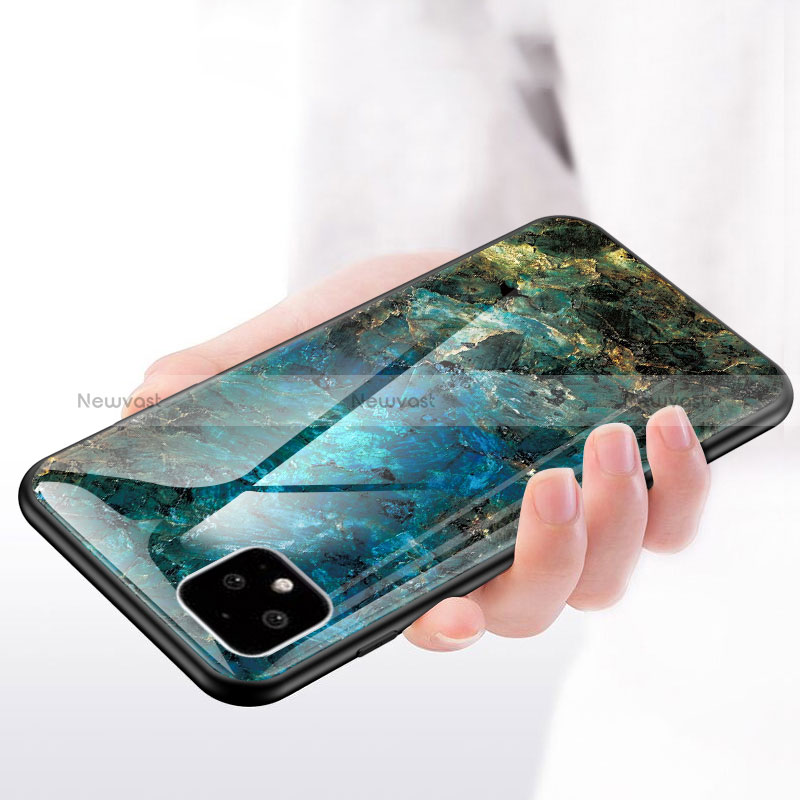 Silicone Frame Fashionable Pattern Mirror Case Cover for Google Pixel 4