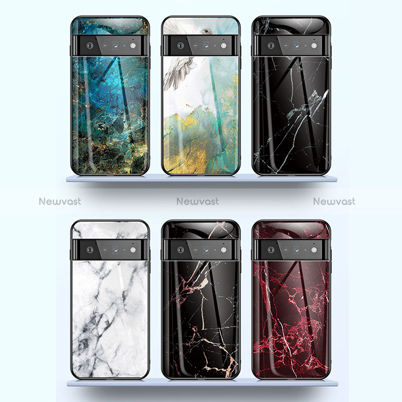 Silicone Frame Fashionable Pattern Mirror Case Cover for Google Pixel 6 Pro 5G