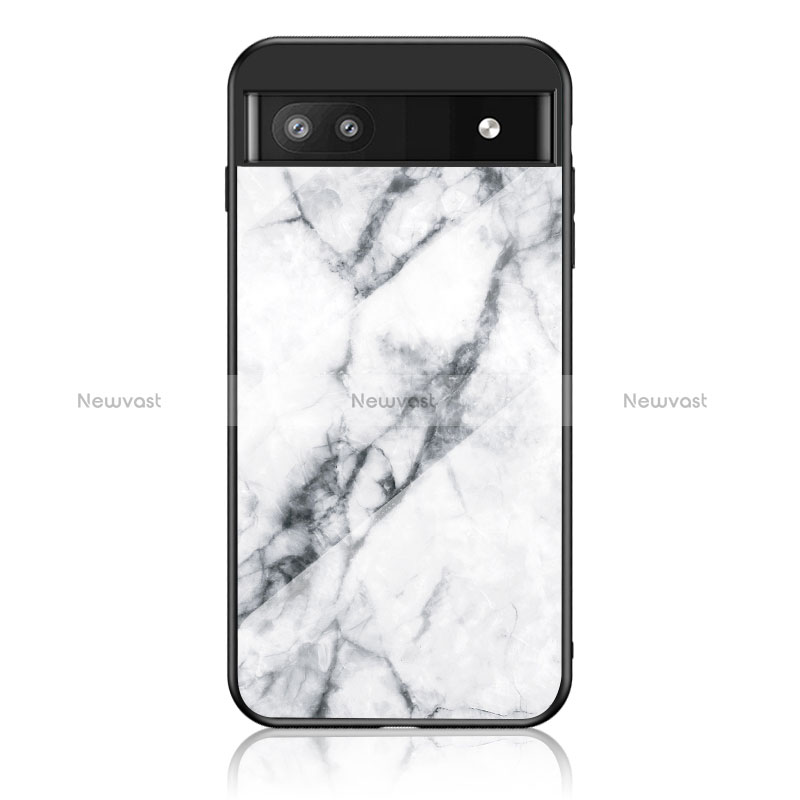 Silicone Frame Fashionable Pattern Mirror Case Cover for Google Pixel 6a 5G