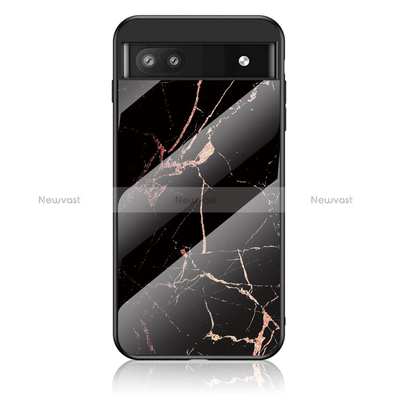 Silicone Frame Fashionable Pattern Mirror Case Cover for Google Pixel 6a 5G