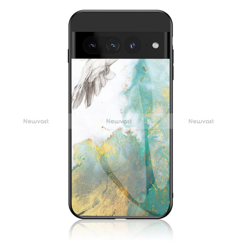 Silicone Frame Fashionable Pattern Mirror Case Cover for Google Pixel 7 Pro 5G