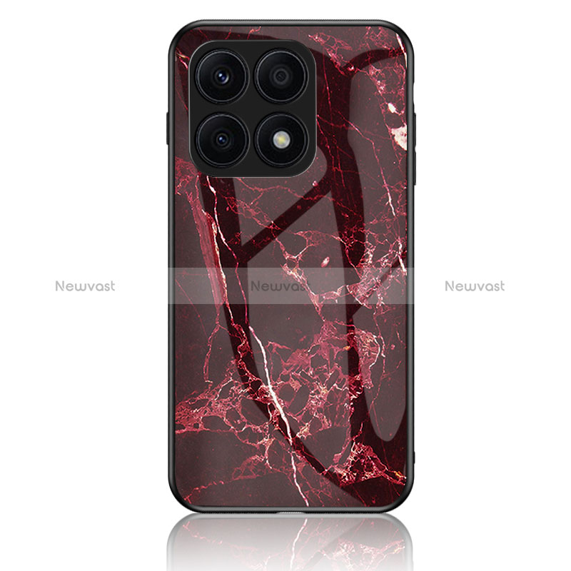 Silicone Frame Fashionable Pattern Mirror Case Cover for Huawei Honor 70 Lite 5G Red