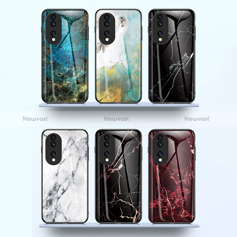 Silicone Frame Fashionable Pattern Mirror Case Cover for Huawei Honor 70 Pro 5G