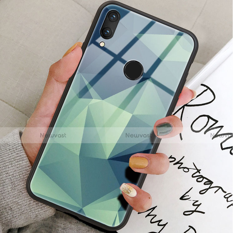 Silicone Frame Fashionable Pattern Mirror Case Cover for Huawei Honor 8X Green