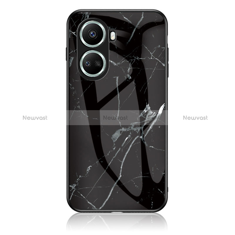 Silicone Frame Fashionable Pattern Mirror Case Cover for Huawei Nova 10 SE Black