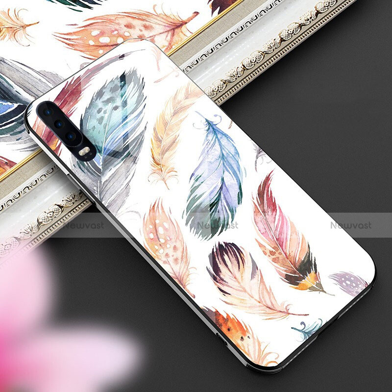 Silicone Frame Fashionable Pattern Mirror Case Cover for Huawei P30 Colorful