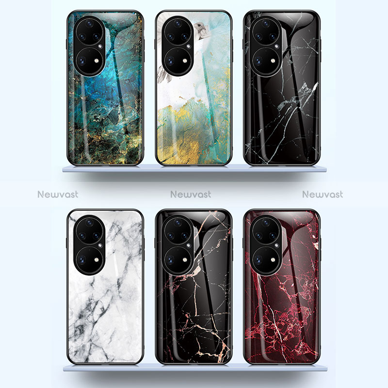 Silicone Frame Fashionable Pattern Mirror Case Cover for Huawei P50 Pro