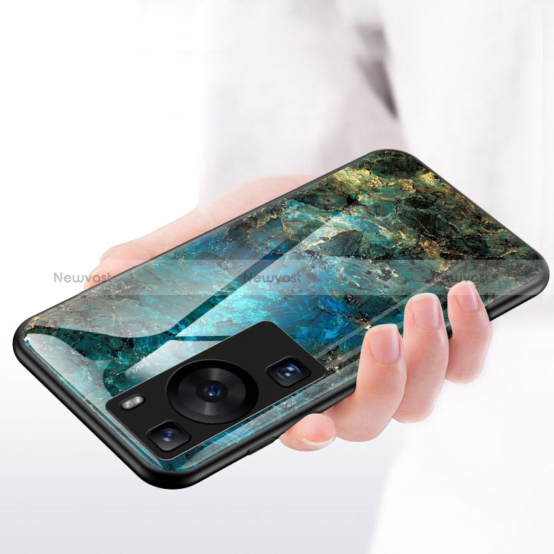 Silicone Frame Fashionable Pattern Mirror Case Cover for Huawei P60 Pro