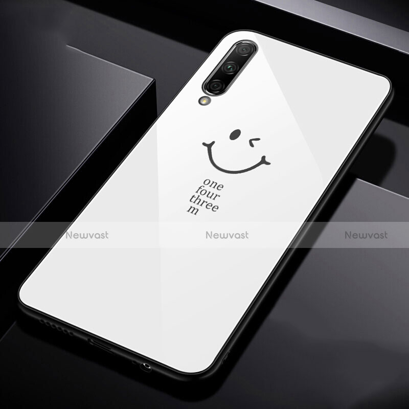 Silicone Frame Fashionable Pattern Mirror Case Cover for Huawei Y9s White