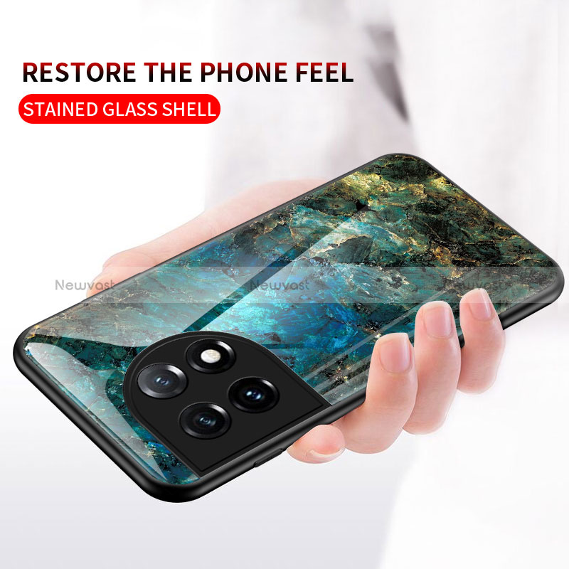 Silicone Frame Fashionable Pattern Mirror Case Cover for OnePlus 11 5G