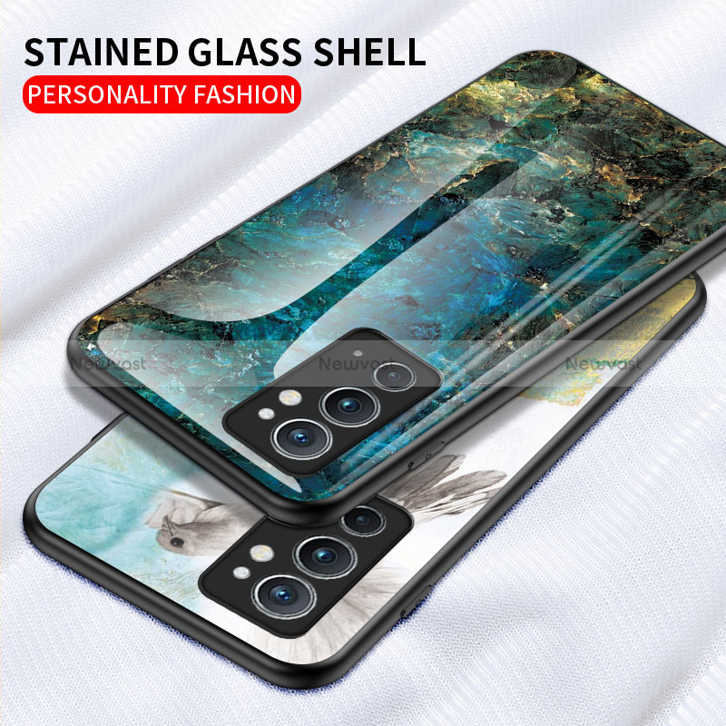 Silicone Frame Fashionable Pattern Mirror Case Cover for OnePlus 9RT 5G