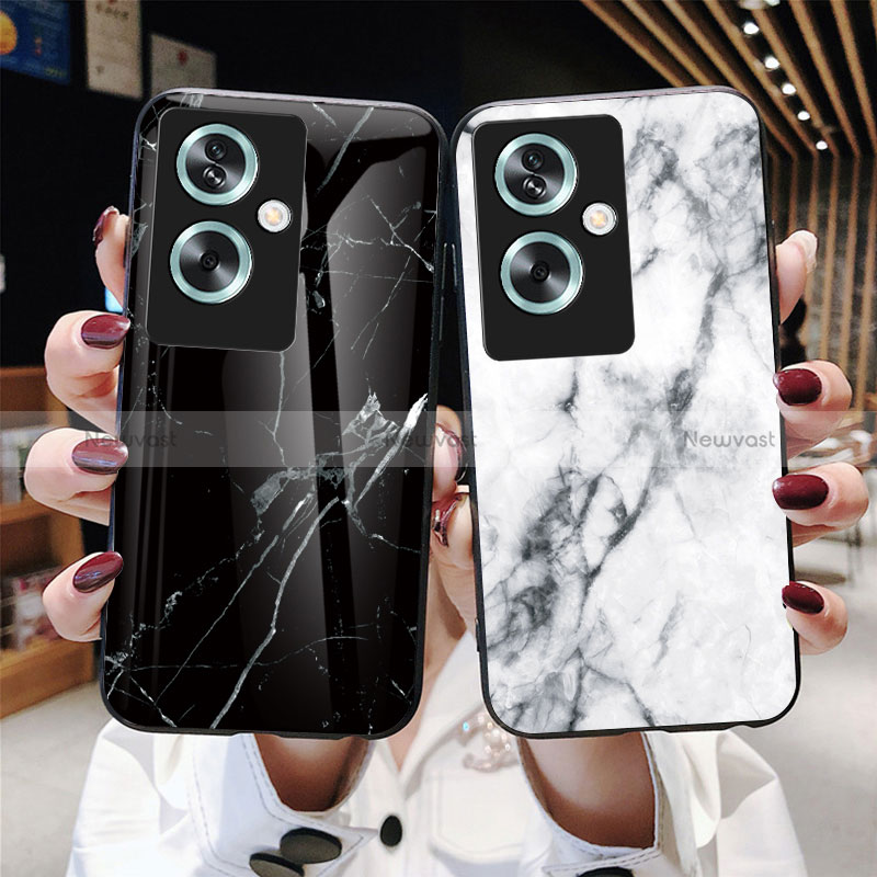 Silicone Frame Fashionable Pattern Mirror Case Cover for Oppo A79 5G