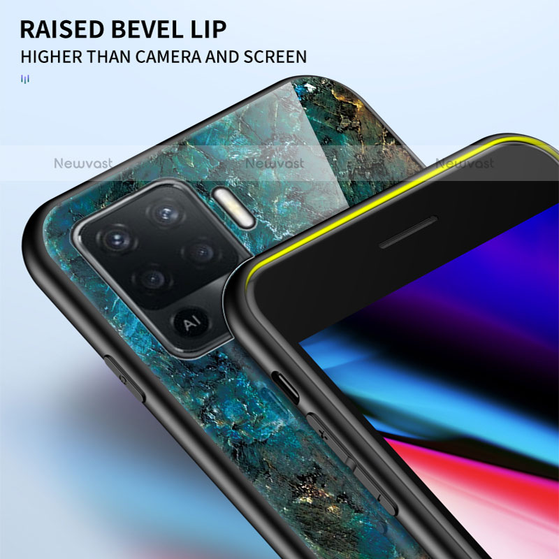 Silicone Frame Fashionable Pattern Mirror Case Cover for Oppo F19 Pro