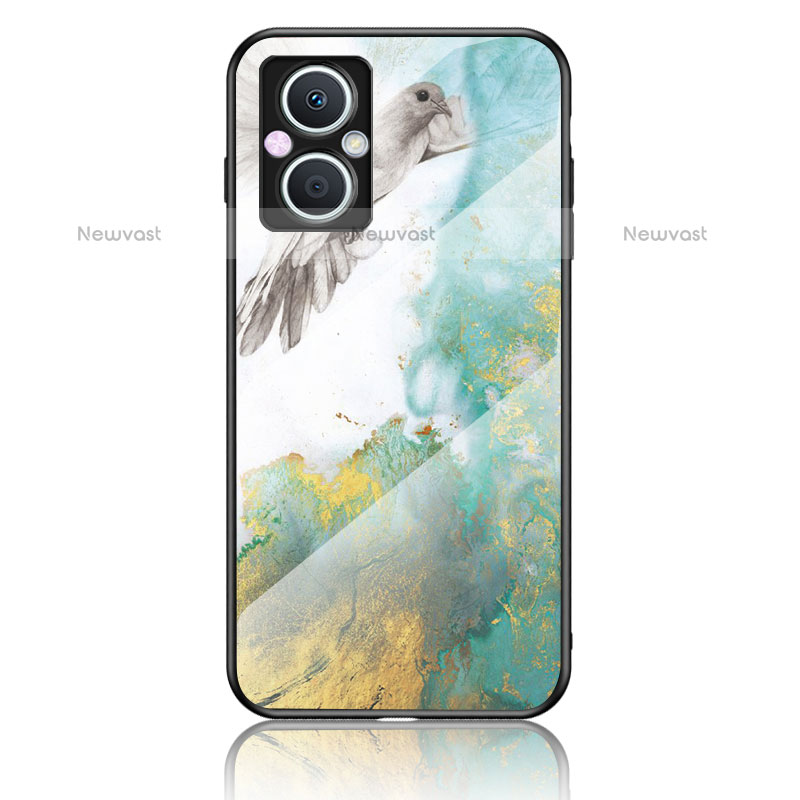 Silicone Frame Fashionable Pattern Mirror Case Cover for Oppo F21 Pro 5G