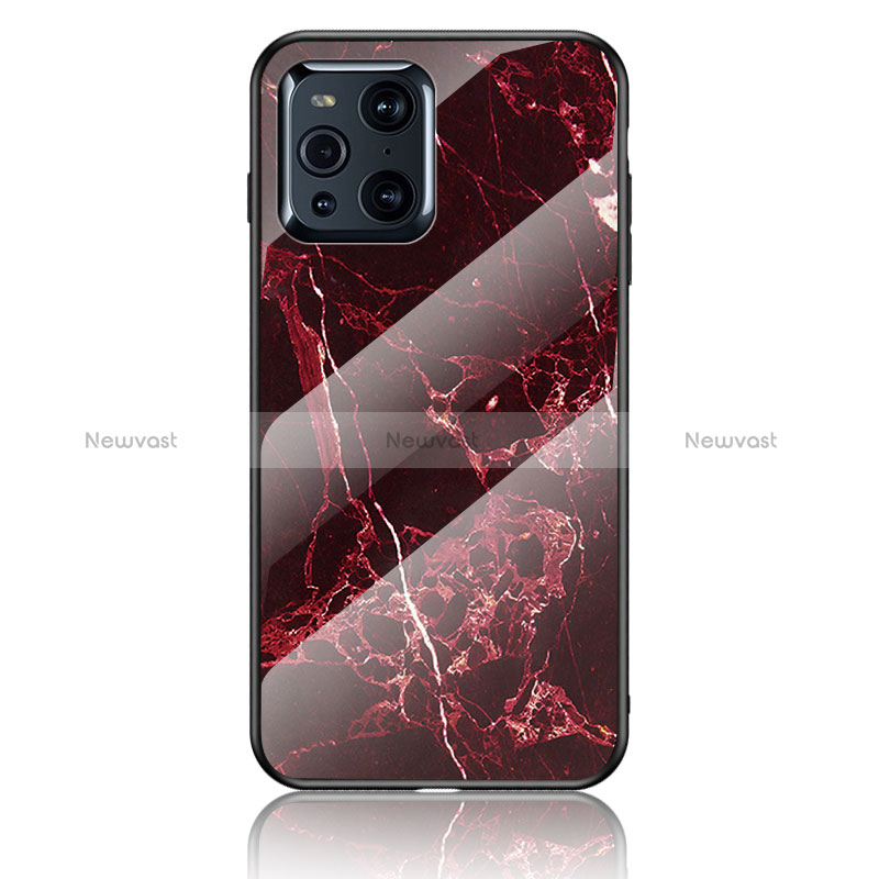 Silicone Frame Fashionable Pattern Mirror Case Cover for Oppo Find X3 5G