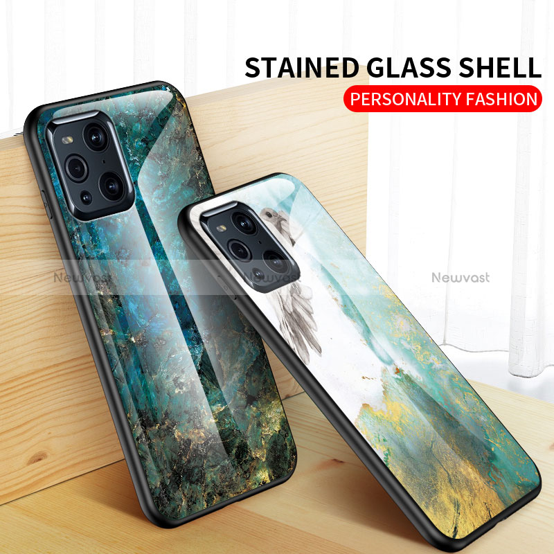 Silicone Frame Fashionable Pattern Mirror Case Cover for Oppo Find X3 5G