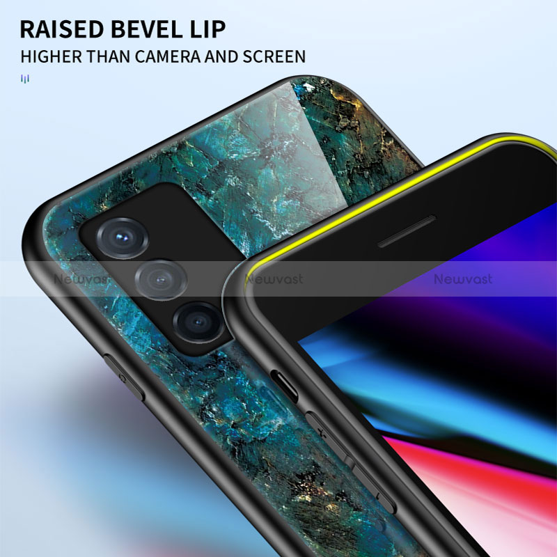 Silicone Frame Fashionable Pattern Mirror Case Cover for Oppo K9 5G