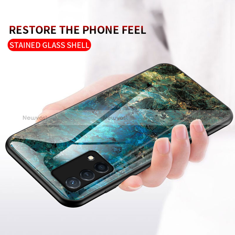 Silicone Frame Fashionable Pattern Mirror Case Cover for Oppo K9 5G