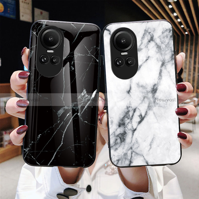 Silicone Frame Fashionable Pattern Mirror Case Cover for Oppo Reno10 5G