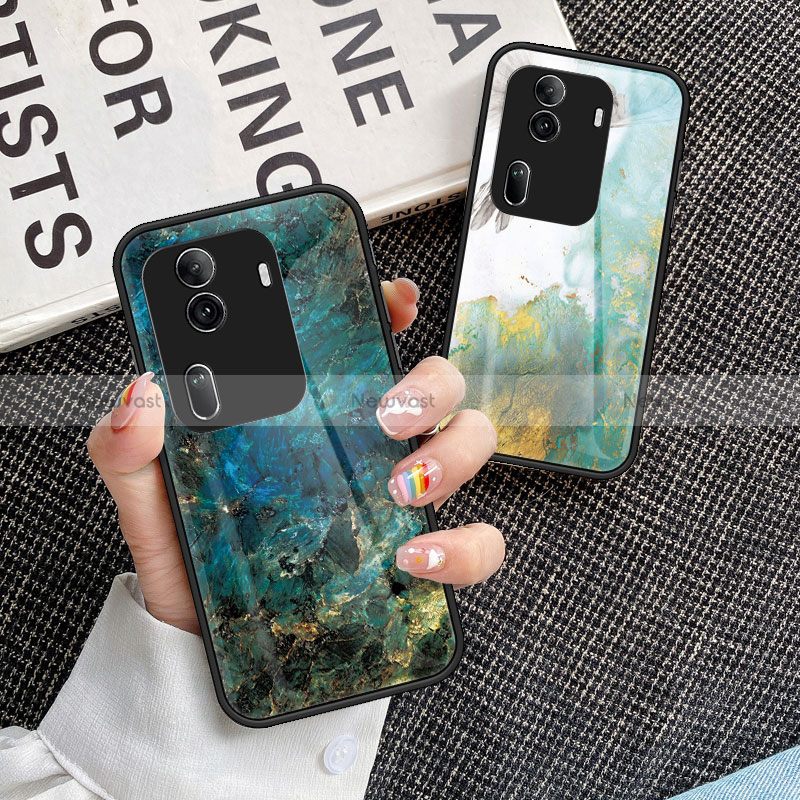 Silicone Frame Fashionable Pattern Mirror Case Cover for Oppo Reno11 Pro 5G