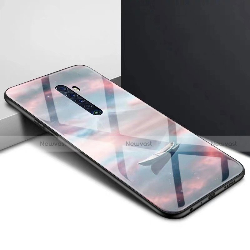 Silicone Frame Fashionable Pattern Mirror Case Cover for Oppo Reno2 Mixed