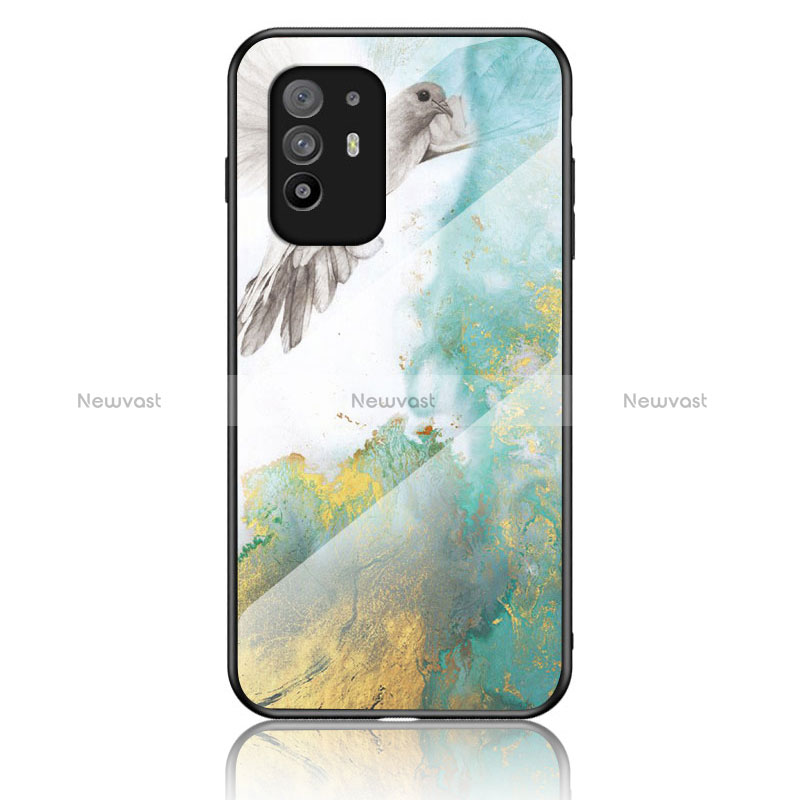 Silicone Frame Fashionable Pattern Mirror Case Cover for Oppo Reno5 Z 5G