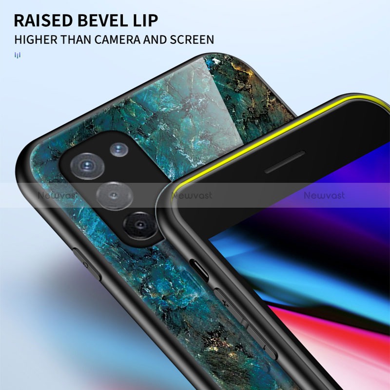 Silicone Frame Fashionable Pattern Mirror Case Cover for Oppo Reno6 Lite