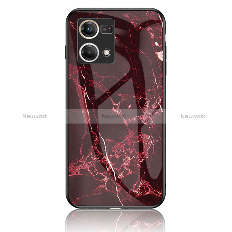 Silicone Frame Fashionable Pattern Mirror Case Cover for Oppo Reno8 4G