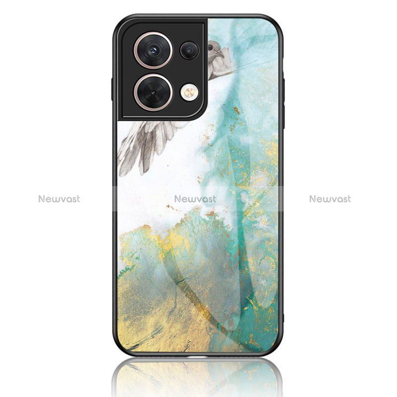 Silicone Frame Fashionable Pattern Mirror Case Cover for Oppo Reno8 5G