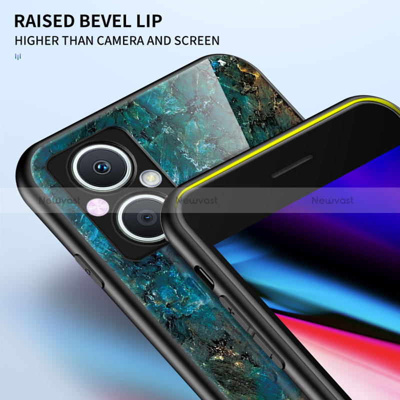 Silicone Frame Fashionable Pattern Mirror Case Cover for Oppo Reno8 Lite 5G