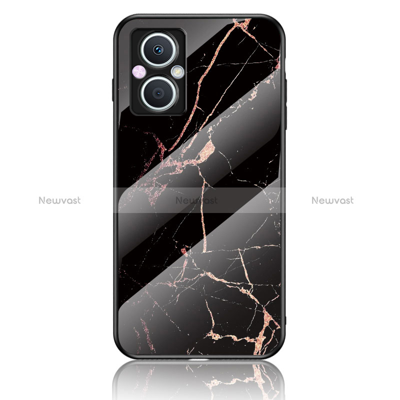 Silicone Frame Fashionable Pattern Mirror Case Cover for Oppo Reno8 Lite 5G