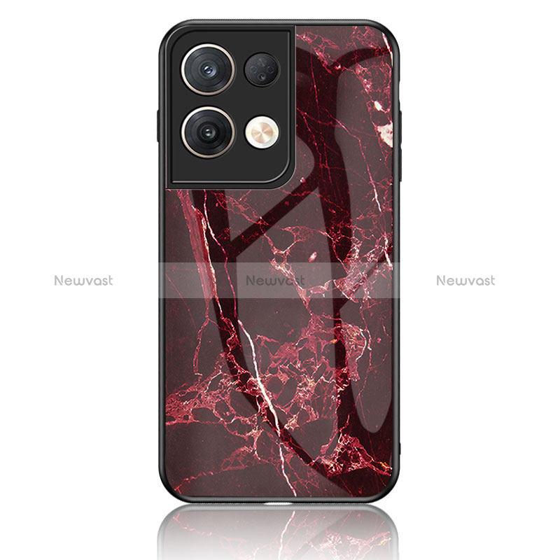 Silicone Frame Fashionable Pattern Mirror Case Cover for Oppo Reno8 Pro 5G