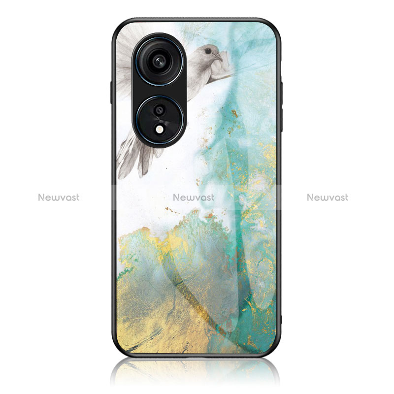 Silicone Frame Fashionable Pattern Mirror Case Cover for Oppo Reno8 T 4G