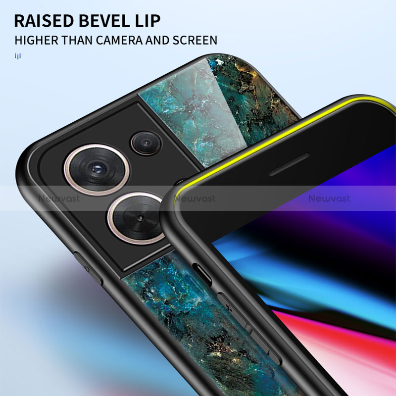 Silicone Frame Fashionable Pattern Mirror Case Cover for Oppo Reno9 5G