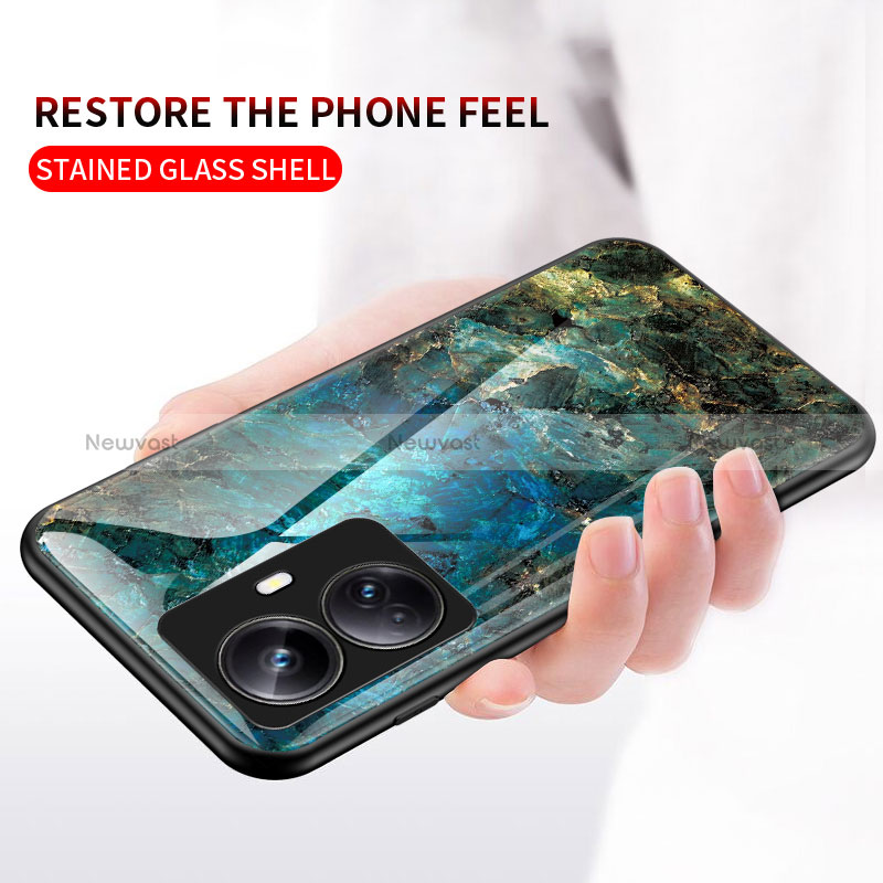 Silicone Frame Fashionable Pattern Mirror Case Cover for Realme 10 Pro+ Plus 5G