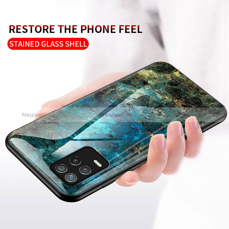 Silicone Frame Fashionable Pattern Mirror Case Cover for Realme 8s 5G