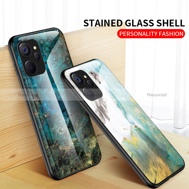 Silicone Frame Fashionable Pattern Mirror Case Cover for Realme 9i 5G