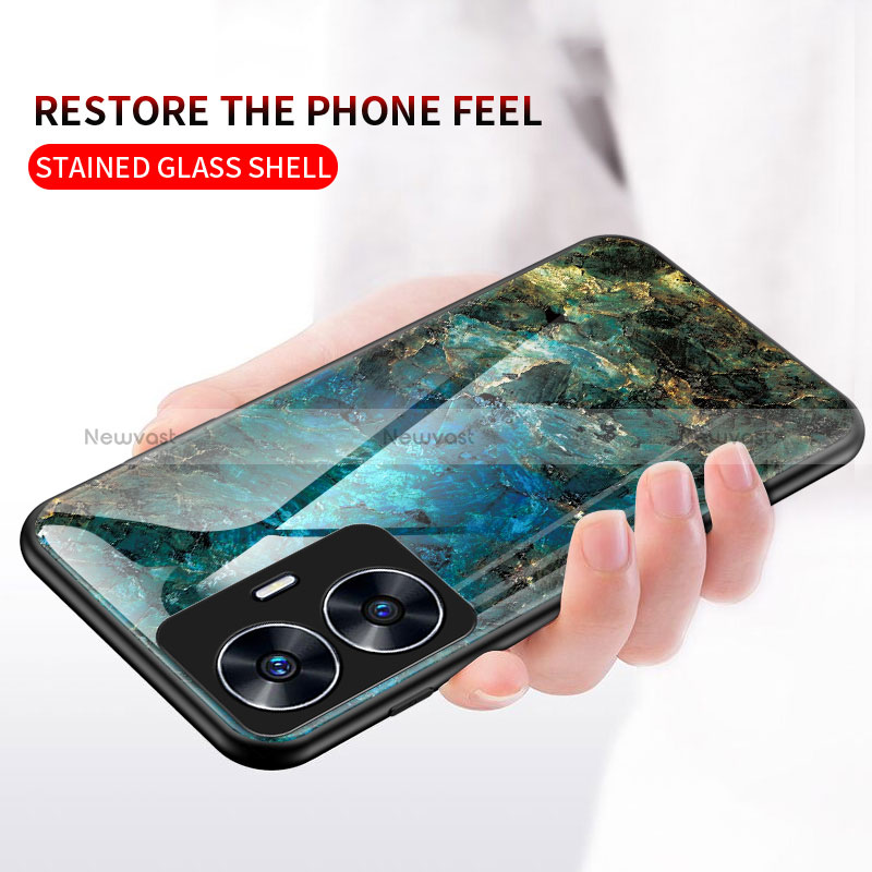 Silicone Frame Fashionable Pattern Mirror Case Cover for Realme C55