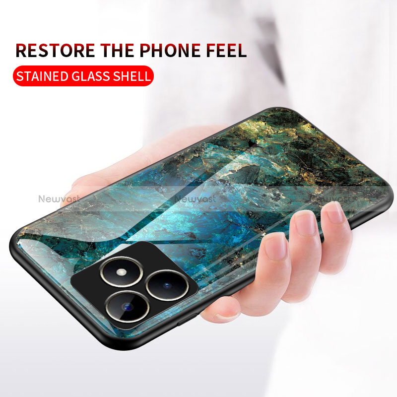 Silicone Frame Fashionable Pattern Mirror Case Cover for Realme C67